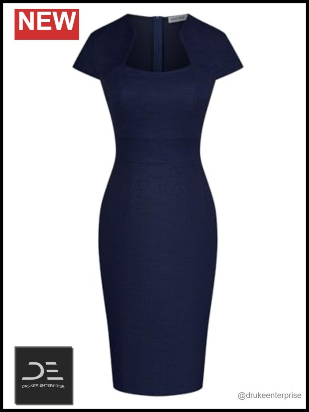 Tweed Pencil Work Dress Cap Sleeve Bodycon Midi Business